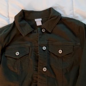 Olive Green Denim Jacket